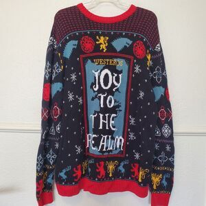 Ugly Christmas Sweater Westeros Joy To The Realm HBO Game of Thrones Size 2XL